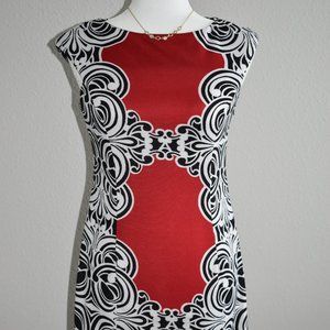 LONDON TIMES RED SHEATH DRESS SZ 4
